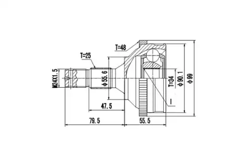комплект ШРУСа DCV810024 DYNAMAX