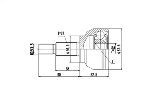 КОМПЛЕКТ ШРУСА DCV850079 DYNAMAX