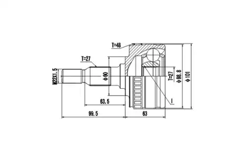 КОМПЛЕКТ ШРУСА DCV835001 DYNAMAX