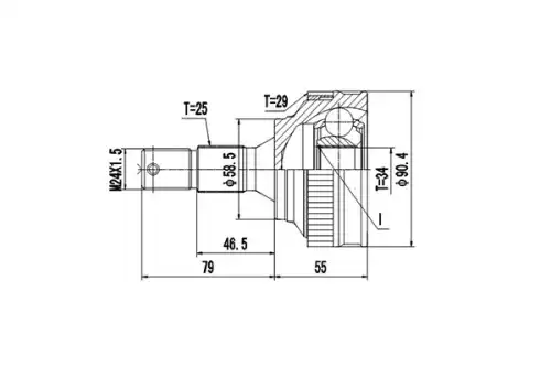 КОМПЛЕКТ ШРУСА DCV810076 DYNAMAX
