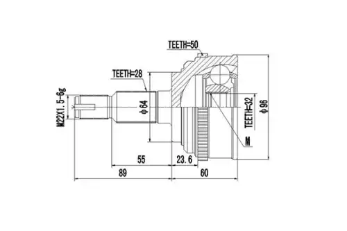 DCV823032 DYNAMATRIX КОМПЛЕКТ ШРУСА DYNAMAX