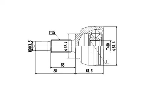 КОМПЛЕКТ ШРУСА DCV850093 DYNAMAX