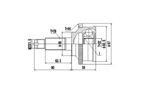 КОМПЛЕКТ ШРУСА DCV834117 DYNAMAX