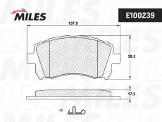 Тормозные колодки дисковые MILES E100239