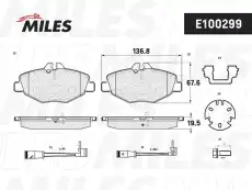 Тормозные колодки дисковые передняя ось MILES E100299