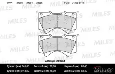 Тормозные колодки дисковые передняя ось MILES E100234