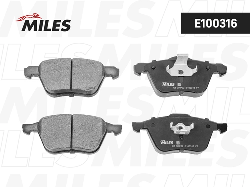 Тормозные колодки дисковые передняя ось MILES E100316