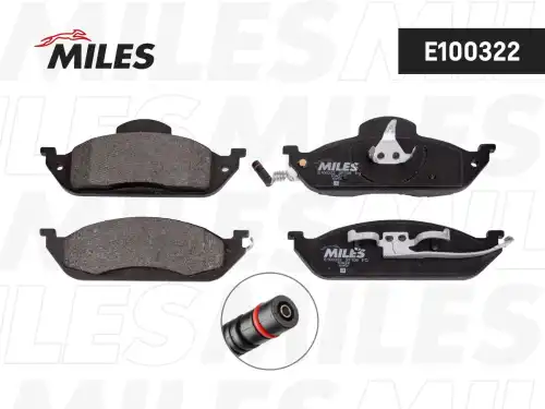 Тормозные колодки дисковые передняя ось MILES E100322