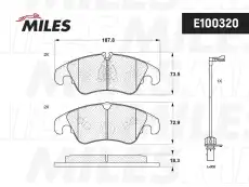 Тормозные колодки дисковые передняя ось MILES E100320