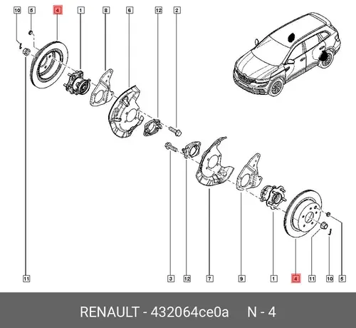 Тормозной диск RENAULT 43206-4CE0A