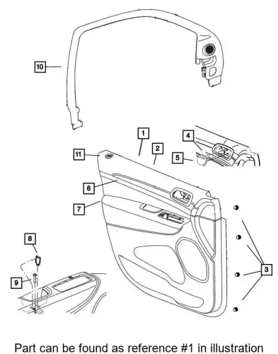 Обивка двери 1VZ251TLAB CHRYSLER