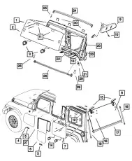 Стекло передней двери, левое 55395249AB CHRYSLER