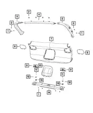 Обивка двери пятой 5LS74DX9AF CHRYSLER