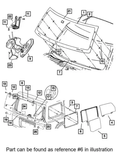 СТЕКЛО ДВЕРИ 55369126AF CHRYSLER