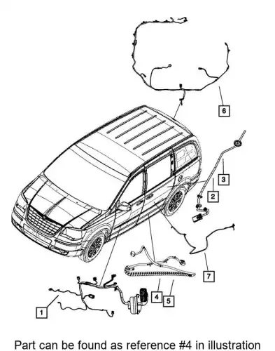 ПРОВОДКА ЗАДНЕЙ ЛЕВОЙ ДВЕРИ 68043333AB CHRYSLER