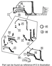 55395709AE УПЛОТНИТЕЛЬ СТОЙКИ КУЗОВА CHRYSLER