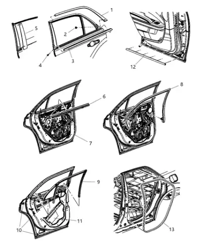 РЕЗИНОВЫЙ УПЛОТНИТЕЛЬ СТЕКЛА 68039970AB CHRYSLER
