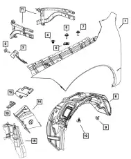 Усилитель крыла 55372839AD CHRYSLER