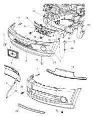 55157298AB БАМПЕРА НАКЛАДКА МЕТАЛЛ CHRYSLER