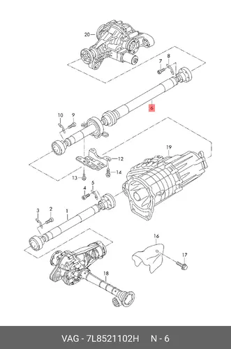 Карданный 7L8521102H VAG