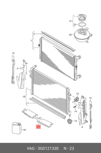 3G0121330 Воздуховод AIR DUCT VAG