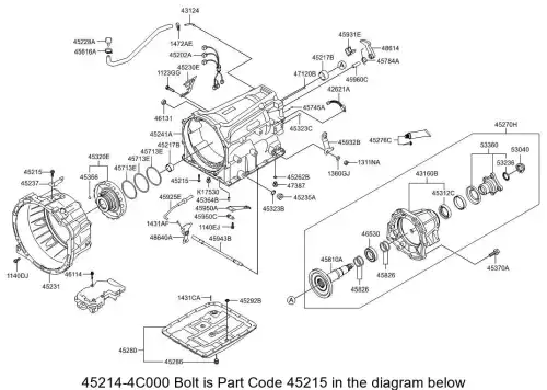 болт м8 452144C000 HYUNDAI