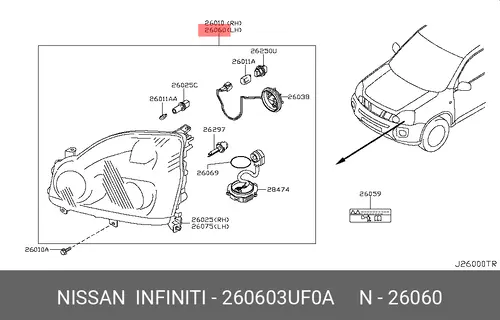 Фара NISSAN 260603UF0A