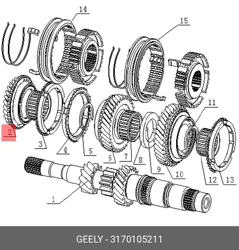 Шестерня КПП GEELY 3170105211