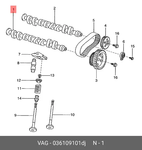 Camshaft 036109101DJ VAG
