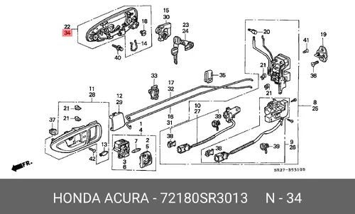 Ручка двери HONDA 72180SR3013