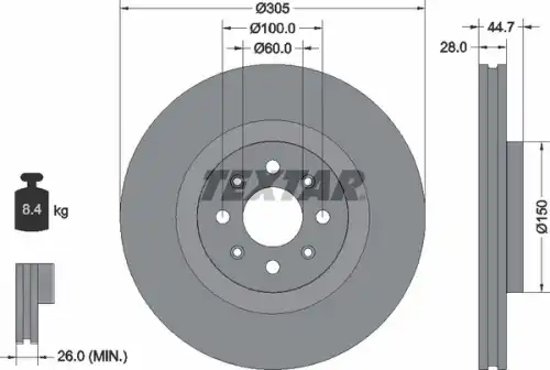 Тормозной диск TEXTAR 92202203