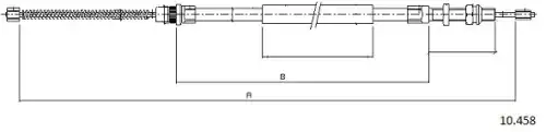 Cable, parking brake 10.458 CABOR