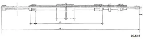 Cable, parking brake 10.646 CABOR