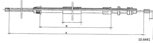 Cable, parking brake 10.6441 CABOR