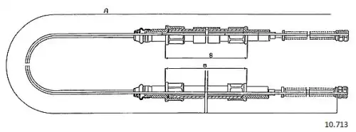 Cable, parking brake 10.713 CABOR