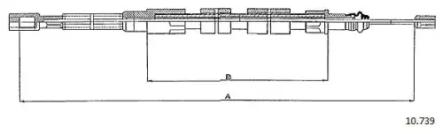 Cable, parking brake 10.739 CABOR