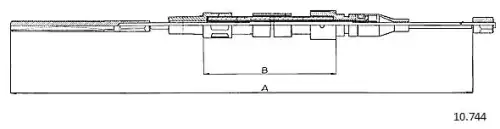 Cable, parking brake 10.744 CABOR