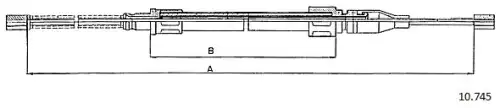 Cable, parking brake 10.745 CABOR
