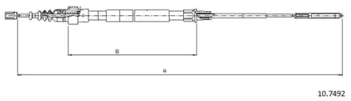Cable, parking brake 10.7492 CABOR