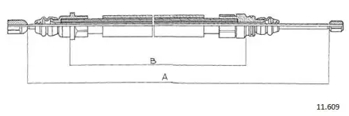 Cable, parking brake 11.609 CABOR