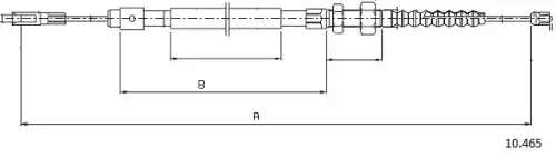 Cable, parking brake 10.465 CABOR