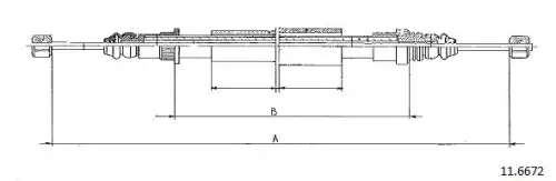 Cable, parking brake 11.6672 CABOR