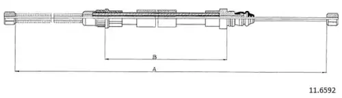 Cable, parking brake 11.6592 CABOR