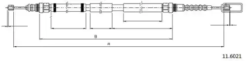 Cable, parking brake 11.6021 CABOR