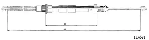 Cable, parking brake 11.6581 CABOR