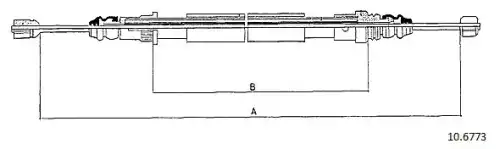 Cable, parking brake 10.6773 CABOR