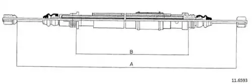 Cable, parking brake 11.6593 CABOR