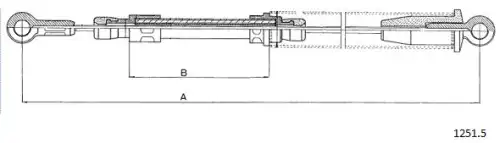Cable, parking brake 1251.5 CABOR
