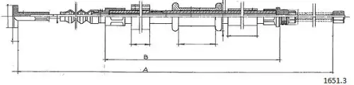 Cable, parking brake 1651.3 CABOR
