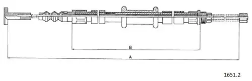 Cable, parking brake 1651.2 CABOR